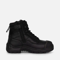 KingGee K27890 Phoenix Zip/Lace Safety Work Boots With Scuff Cap - Black