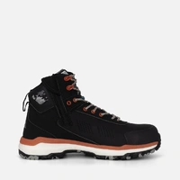 KingGee K27951 Terra Firma Hybrid Zip/Lace Composite Toe Work Boots 5" - Black/Burnt Orange