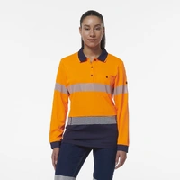 KingGee K44223 Womens Workcool Hyperfreeze Spliced Long Sleeve Polo with Segmented Tape