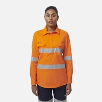 KingGee K44228 Womens Workcool Vented Closed Front Shirt Taped Long Sleeve