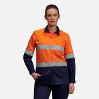 KingGee K44532 Women's Hi-Vis Reflective Long Sleeve Work Shirt
