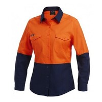 WOMENS WORKCOOL 2 HI VIS SPLICED LONG SLEEVE SHIRT