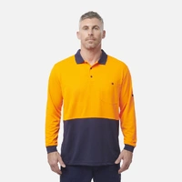 KingGee K54235 Workcool Hyperfreeze Hi-Vis Two Tone Long Sleeve Polo Shirt