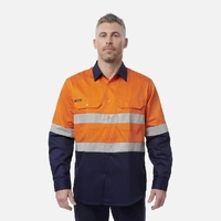 KingGee K54315 Originals Hi-Vis Reflective Two Tone Long Sleeve Work Shirt