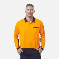 KingGee K54840 Workcool Hyperfreeze Hi-Vis Lightweight Long Sleeve Polo