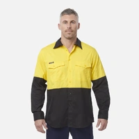 KingGee K54870 Workcool 2 Hi-Vis Two Tone Long Sleeve Drill Work Shirt