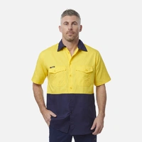 KingGee K54875 Workcool 2 Hi-Vis Two Tone Short Sleeve Drill Work Shirt