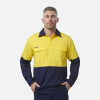 KingGee K54876 Workcool 2 Hi-Vis Two Tone Closed Front Long Sleeve Shirt