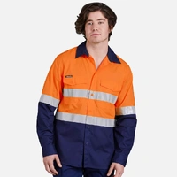 KingGee K54880 Workcool 2 Hi-Vis Reflective Two Tone Long Sleeve Work Shirt