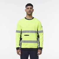 KingGee K55058 Reflective Spliced Crew Neck  Fleece