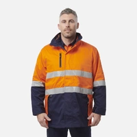 KingGee K55400 Originals 3 in 1 Hi-Vis Cotton Drill Reflective Work Jacket