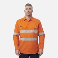 KingGee K84001 Shieldtec LENZING� FR Hi-Vis Spliced Open Front Taped Shirt PPE2
