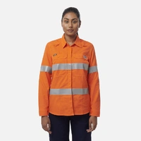 KingGee K84003 Women�s Shieldtec LENZING� FR Hi-Vis Open Front Taped Shirt PPE2