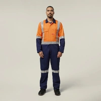 Hard Yakka Y00262 Hi-Vis 2Tone Taped Cotton Drill Coverall