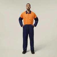 Hard Yakka Y00270 Hi-Vis 2Tone Cotton Drill Coverall