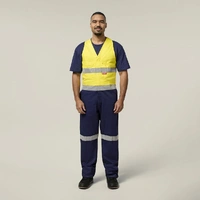 Hard Yakka Y01055 Hi-Vis 2Tone Action Back Cotton Taped Overall