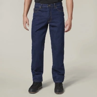 Hard Yakka Y03514 Heavy Duty Washed Denim Work Jeans