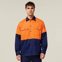 Hard Yakka Y04605 Core Hi-Vis Long Sleeve Heavyweight Cotton Drill Shirt