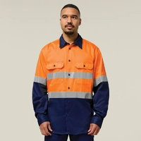 Hard Yakka Y04610 Core Hi-Vis 2 Tone Taped Cotton Drill Shirt
