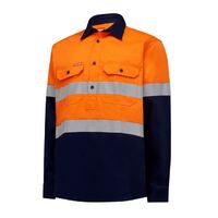 LONG SLEEVE HI VIS CLOSED FRONT SHIRT W/TAPE