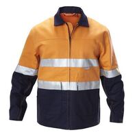 2T HI VIS COTTON DRILL JACKET W/TAPE