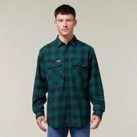 Hard Yakka Y07295 Long Sleeve Check Flannel Cotton Work Shirt