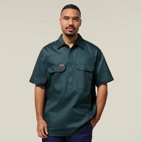 Hard Yakka Y07540 Short Sleeve Closed Front Cotton Drill Work Shirt
