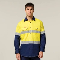 Hard Yakka Y07978 Core Hi-Vis 2 Tone Vented Taped Long Sleeve Cotton Shirt