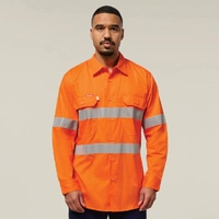 Hard Yakka Y07996 Core Hi-Vis Taped Vented Cotton Twill Shirt
