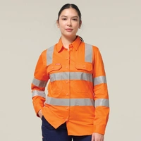 Hard Yakka Y08420 Women's Core Biomotion Hi-vis Taped Long Sleeve Cross Back