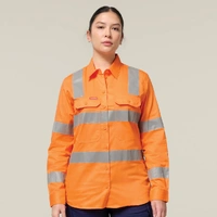 Hard Yakka Y08421 Women’s Foundations Biomotion Hi-vis Taped Long Sleeve Shirt