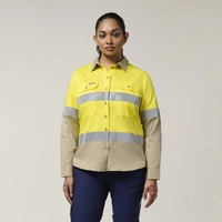 Hard Yakka Y08805 Women's Hi-Vis Lightweight 2 Tone Taped Long Sleeve Shirt
