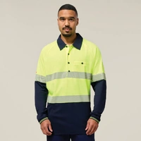 Hard Yakka Y11379 Core Hi-Vis 2 Tone Taped Vented Long Sleeve Polo