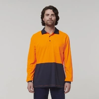 Hard Yakka Y19617 Mens Long Sleeve Hi Vis Polo