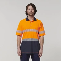 Hard Yakka Y19618 Mens Short Sleeve Hi Vis Taped Polo