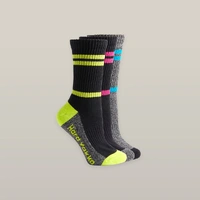 Hard Yakka Y20120-MLT-3-8 Women's Crew 3 Pack Work Sock MULTI-COLOURED 3-8