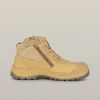 Hard Yakka Y60120 Utility Zip Sided Steel Toe Safety Boot - Wheat