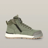 Hard Yakka Y60203 3056 Lace Up & Side Zip Steel Toe Safety Boot - Olive