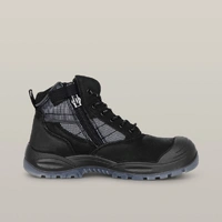 Hard Yakka Y60235 Nite Vision Hi Vis Lace Up Steel Toe Safety Boot - Black