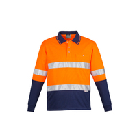 MENS HI VIS SPLICED HOOP TAPED LONG SLEEVE POLO