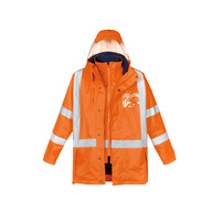 MENS HI VIS X BACK TAPED 4 IN 1 WATERPROOF JACKET