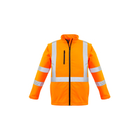 UNISEX HI VIS X BACK 2 IN 1 SOFTSHELL RAIN JACKET