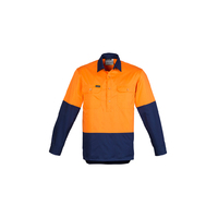 MENS HI VIS CLOSED FRONT LONG SLEEVE SHIRT