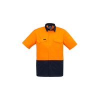 MENS RUGGED COOLING HI VIS SPLICED SHORT SLEEVE SHIRT